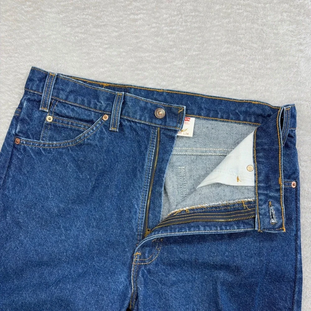 Vintage Levi's 517 Jeans Mens 35x34 (Fits 34x34) Blue Bootcut Orange Tab 90s USA